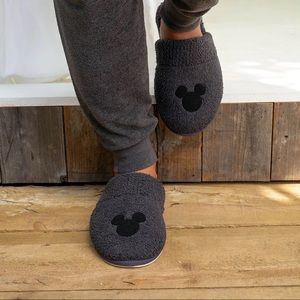 Barefoot Dreams Disney Mickey Mouse Gray Slippers